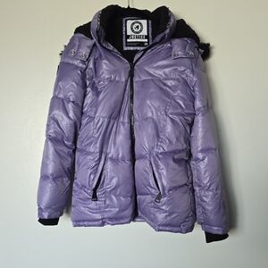 Justice Lavender Puffer Coat with Hood